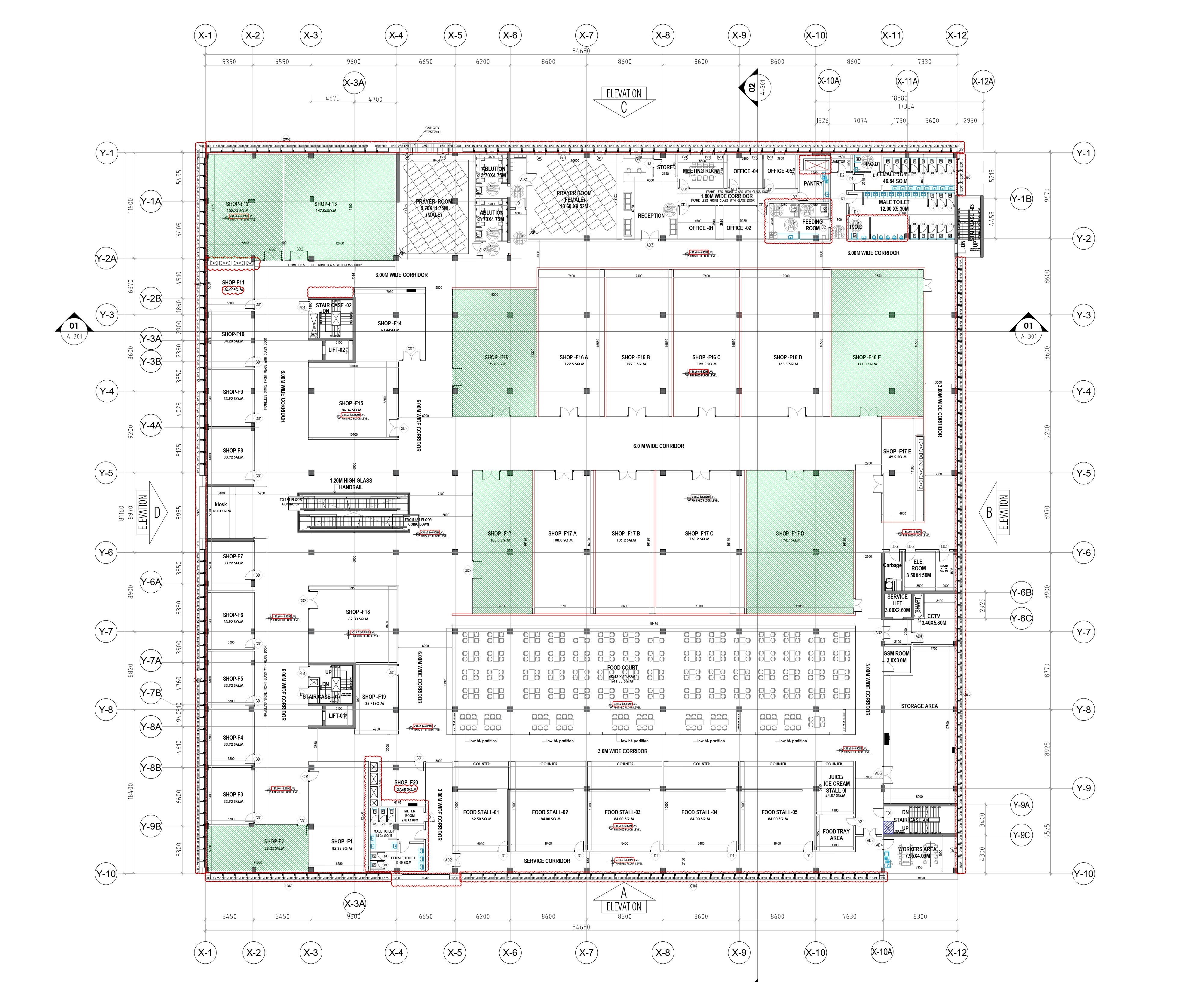 Mezzanine Floor Leasing Layout